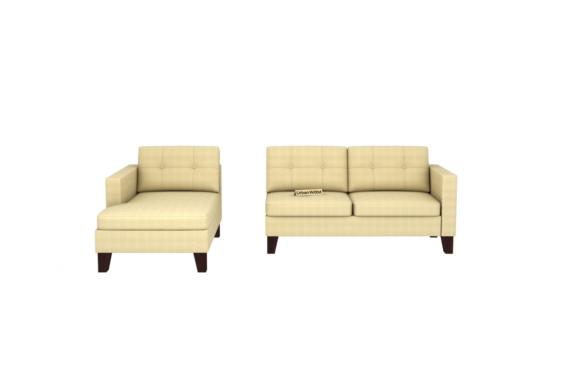 Paul L-Shaped Left Aligned Sofa ( Cotton, Sepia Cream)