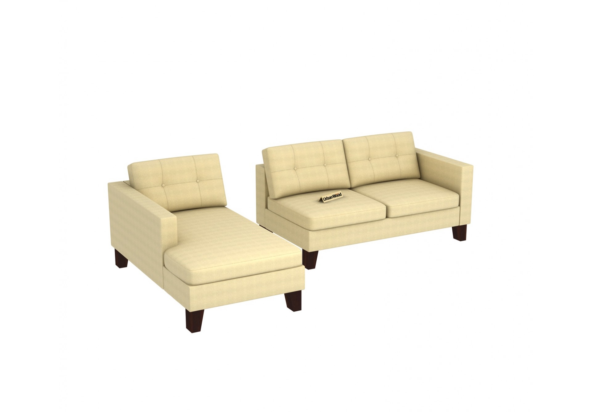 Paul L-Shaped Left Aligned Sofa ( Cotton, Sepia Cream)