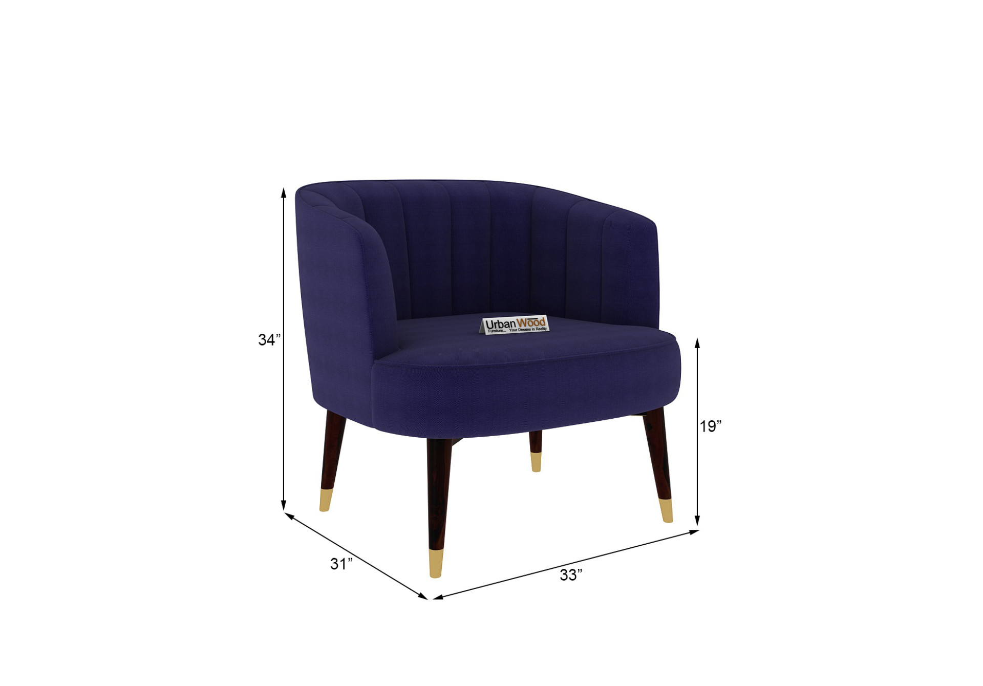 Affinity Lounge Chairs (Fabric, Navy Blue)