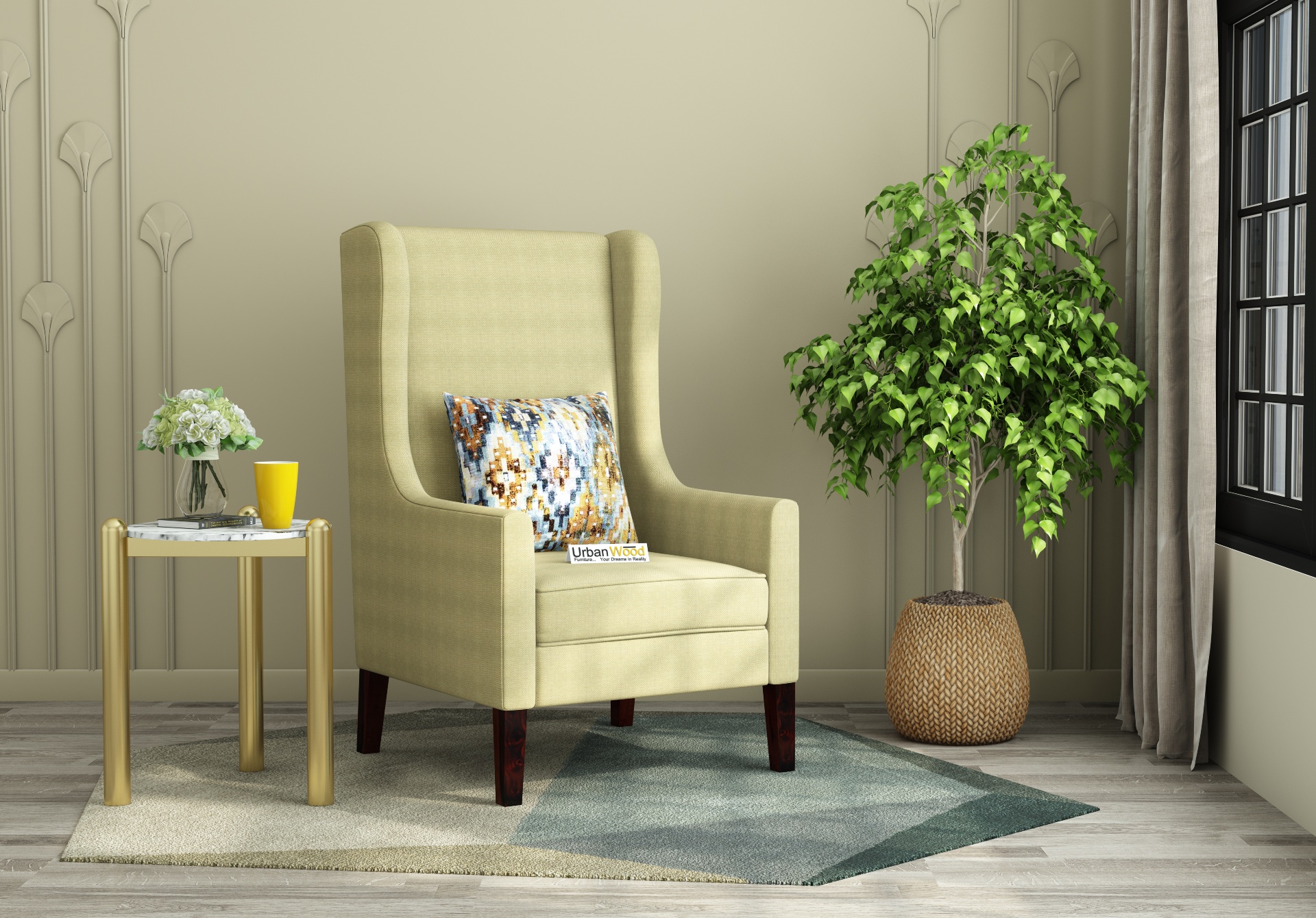 Arber Lounge Chairs (Fabric, Sepia Cream)
