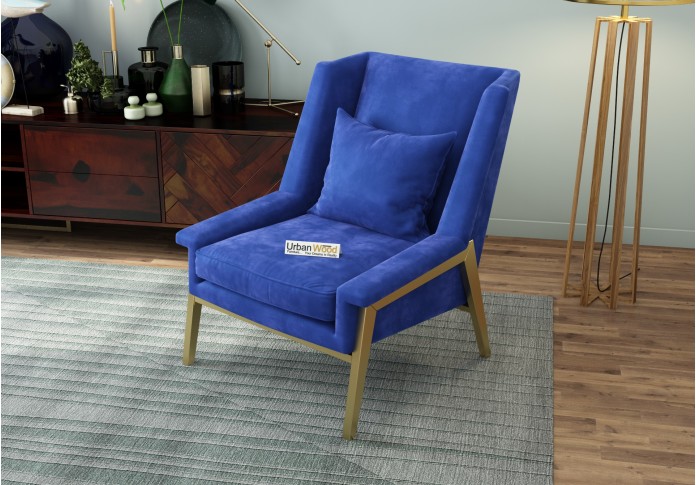 Coral Lounge Chairs (Velvet, Sapphire Blue)