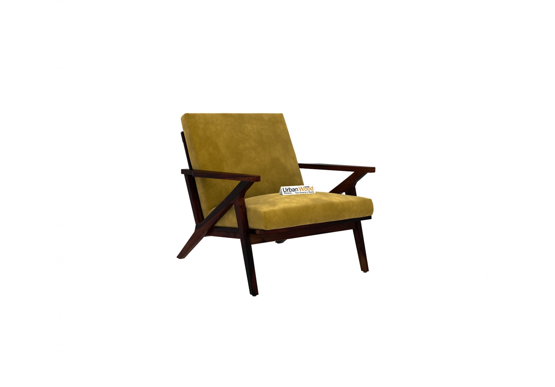 Dewor Lounge Chair (Velvet, Amber Gold)