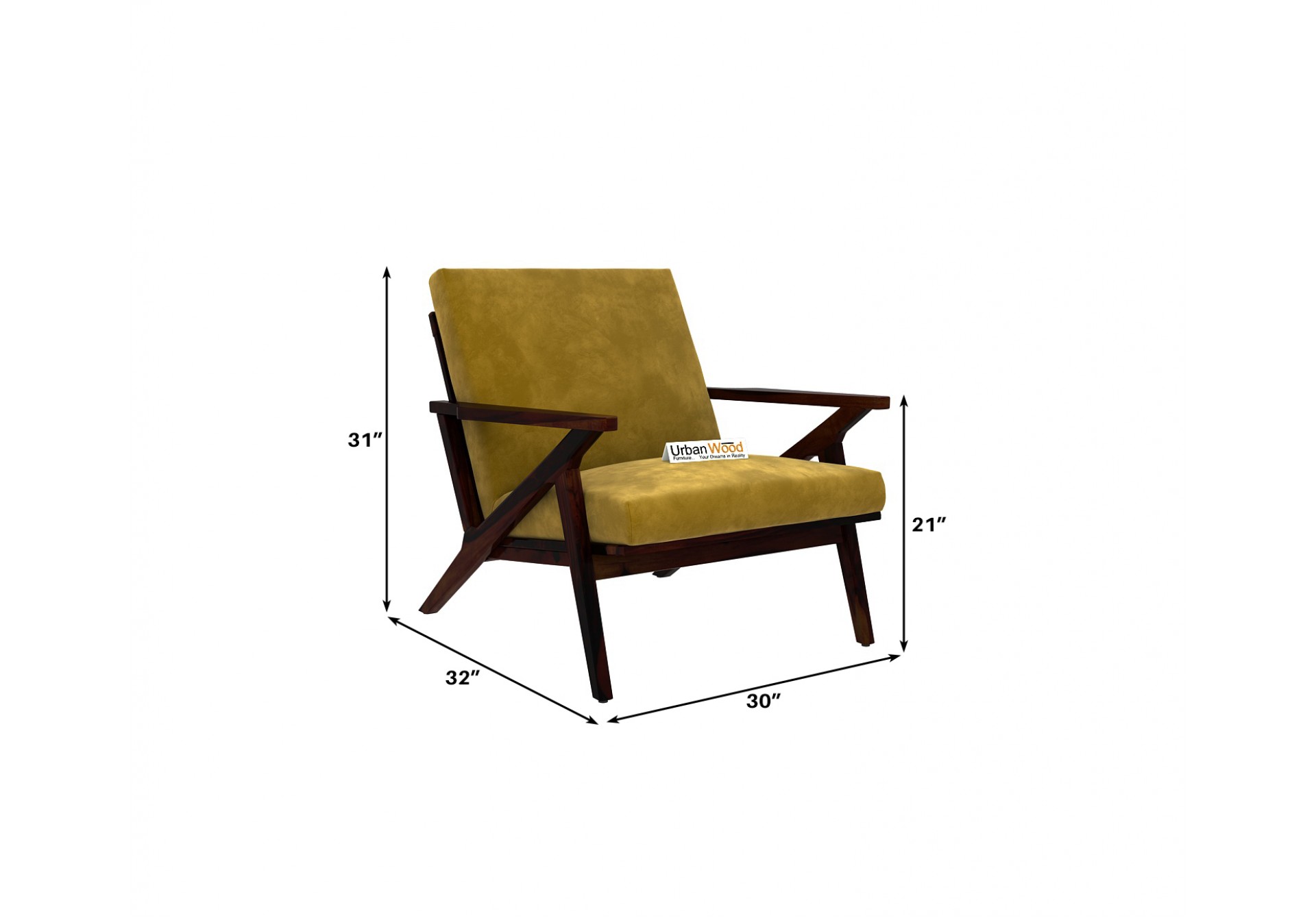 Dewor Lounge Chair (Velvet, Amber Gold)