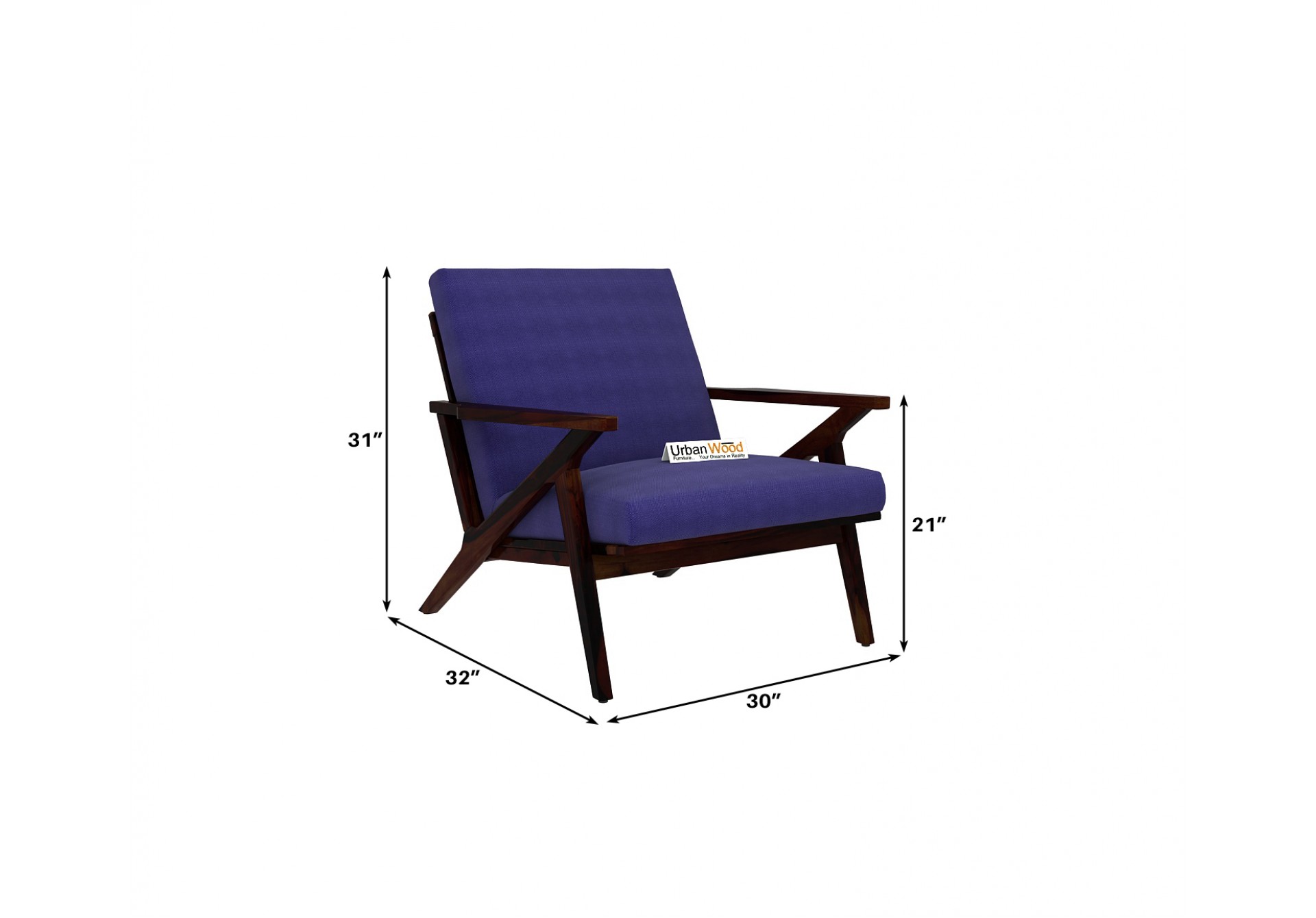 Dewor Lounge Chair (Cotton, Navy Blue)