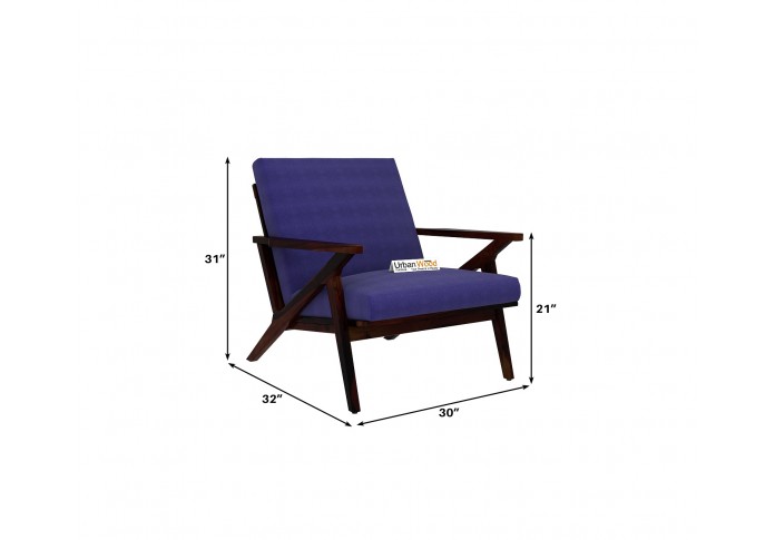 Dewor Lounge Chair (Cotton, Navy Blue)