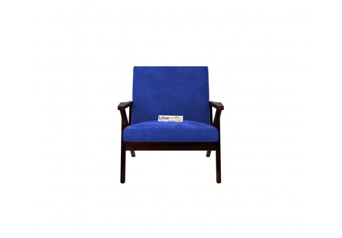 Dewor Lounge Chair (Velvet, Sapphire Blue)