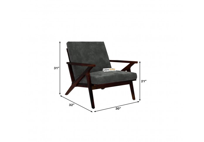 Dewor Lounge Chair (Velvet, Stone Grey)