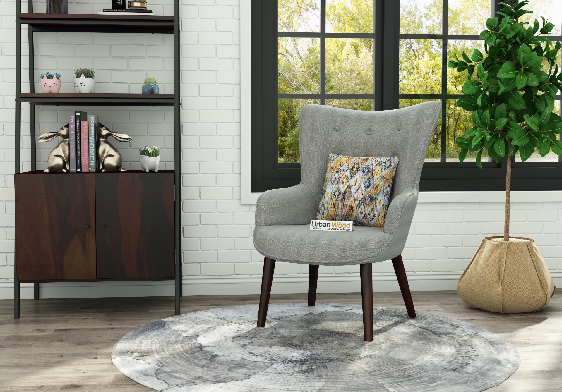 Fascia Lounge Chairs (Fabric, Steel Grey)