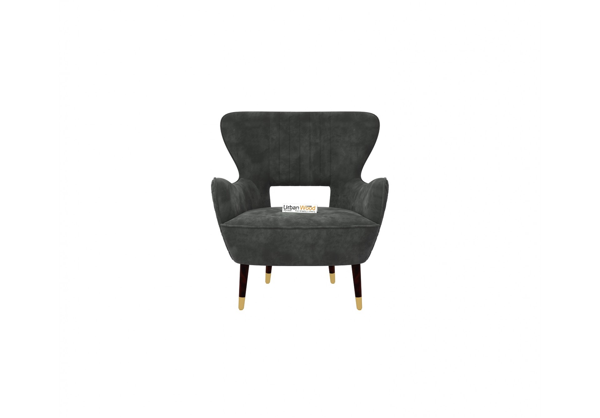 Fount Lounge Chairs (Velvet, Stone Grey)