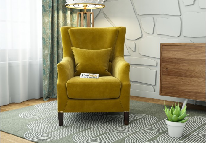 Monarch Lounge Chair (Velvet, Amber Gold)