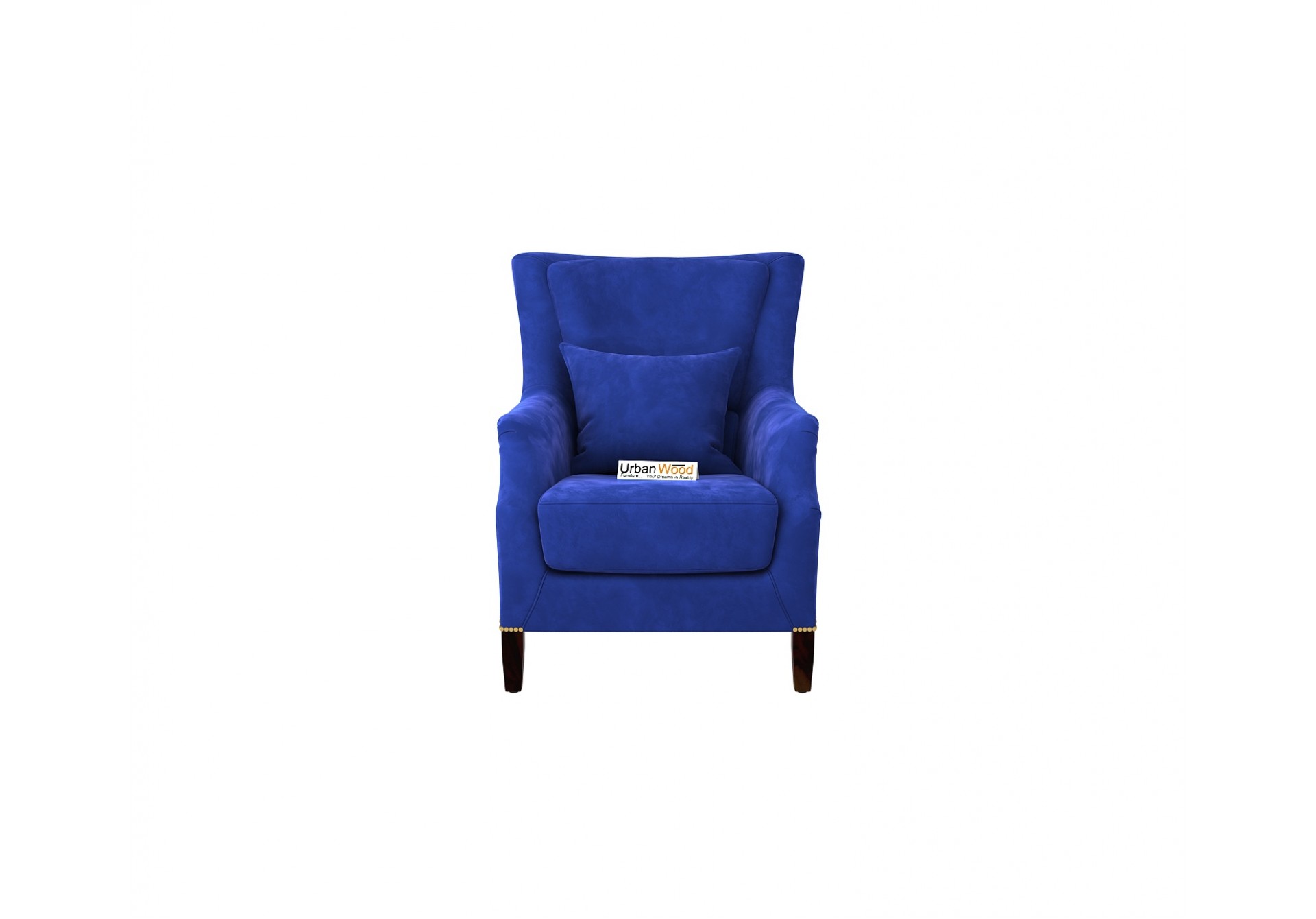 Monarch Lounge Chair (Velvet, Sapphire Blue)