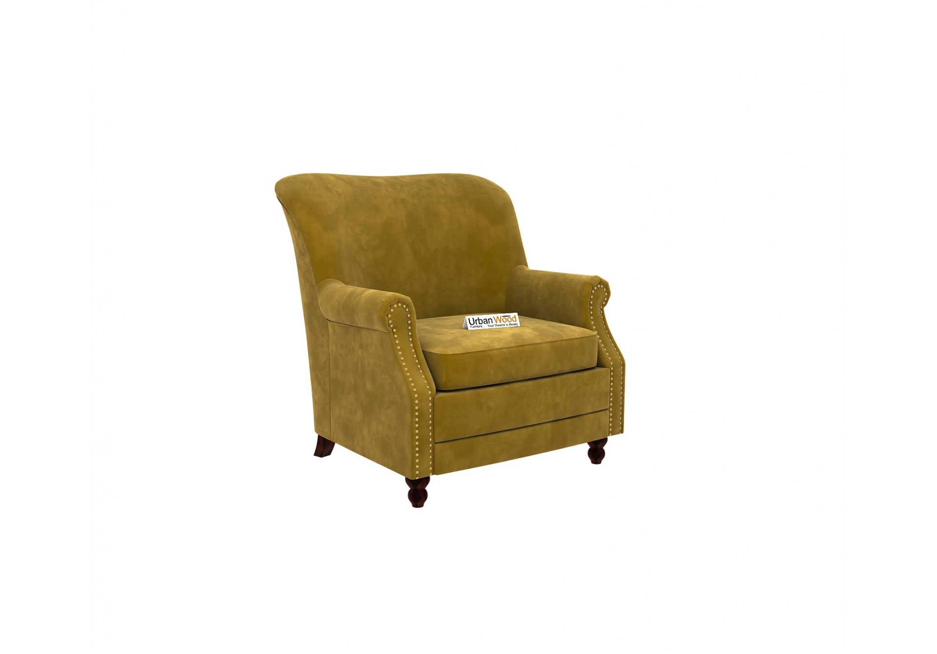 Murk Lounge Chair (Velvet Amber Gold)