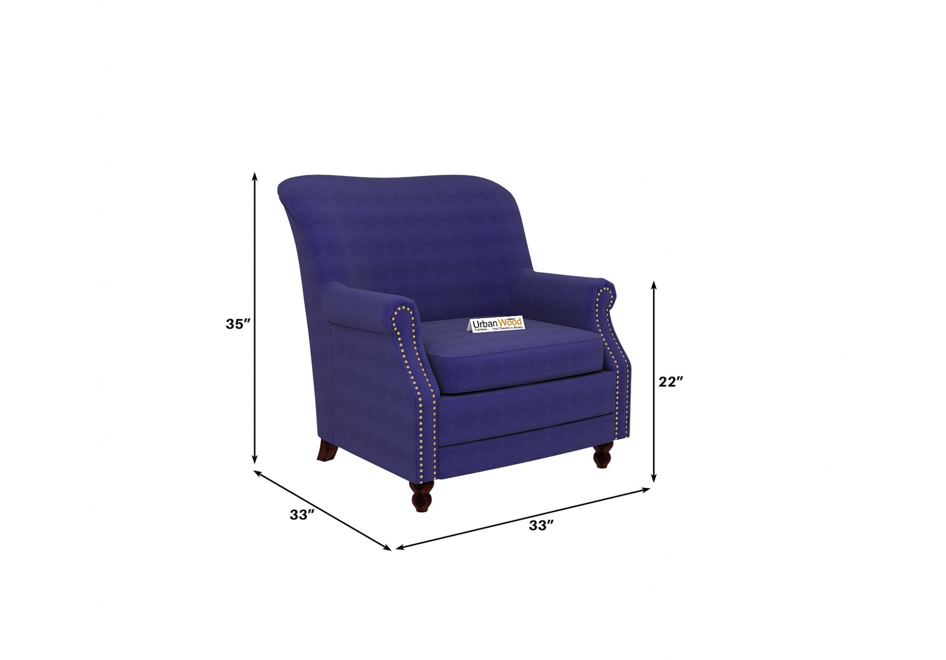 Murk Lounge Chair (Cotton, Navy Blue)