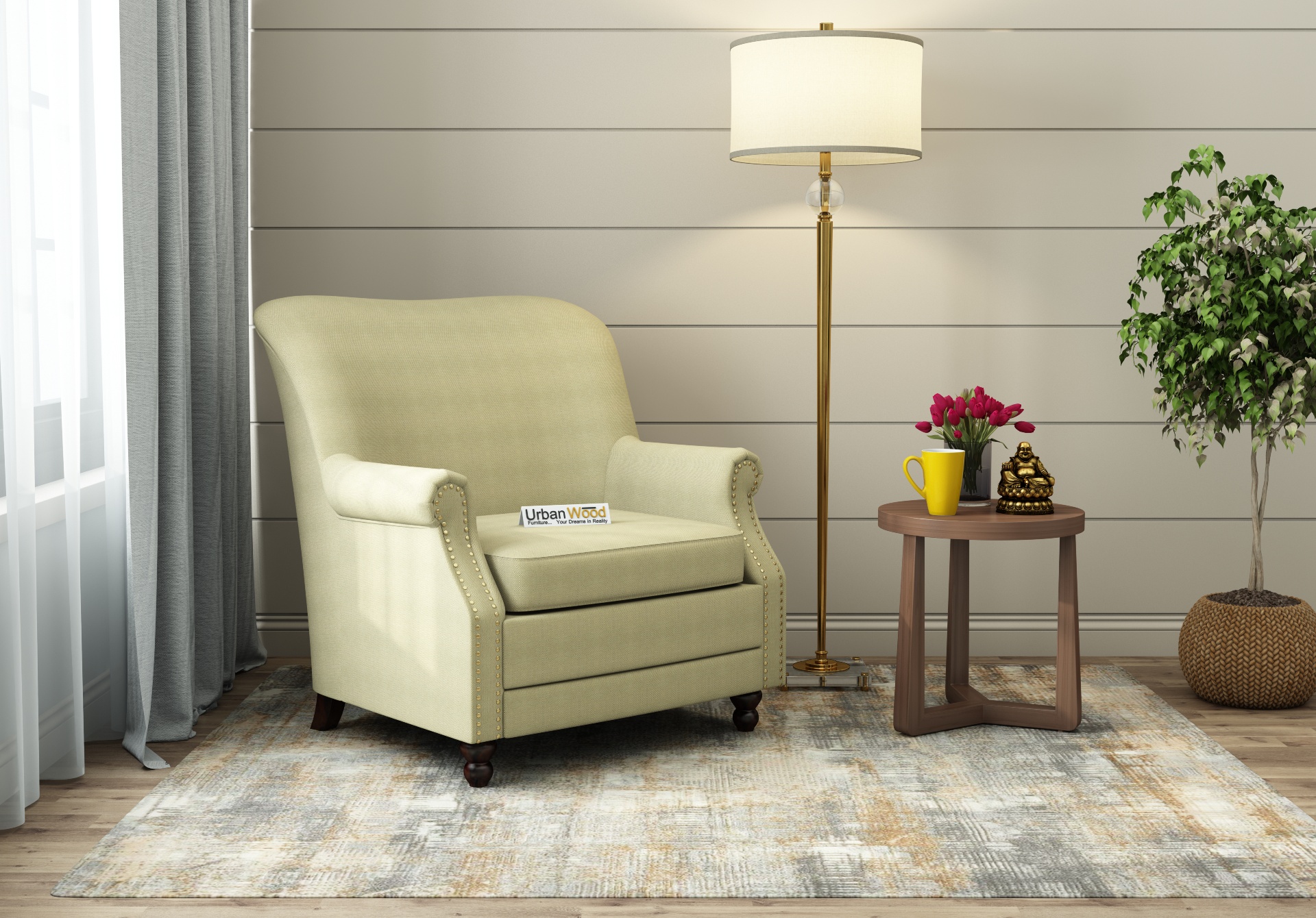 Murk Lounge Chair (Cotton, Sepia Cream)