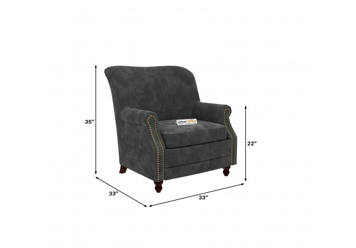 Murk Lounge Chair (Velvet, Stone Grey)