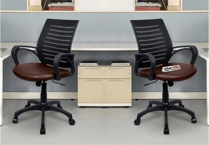 Flet Office Chair (Black + Brown)