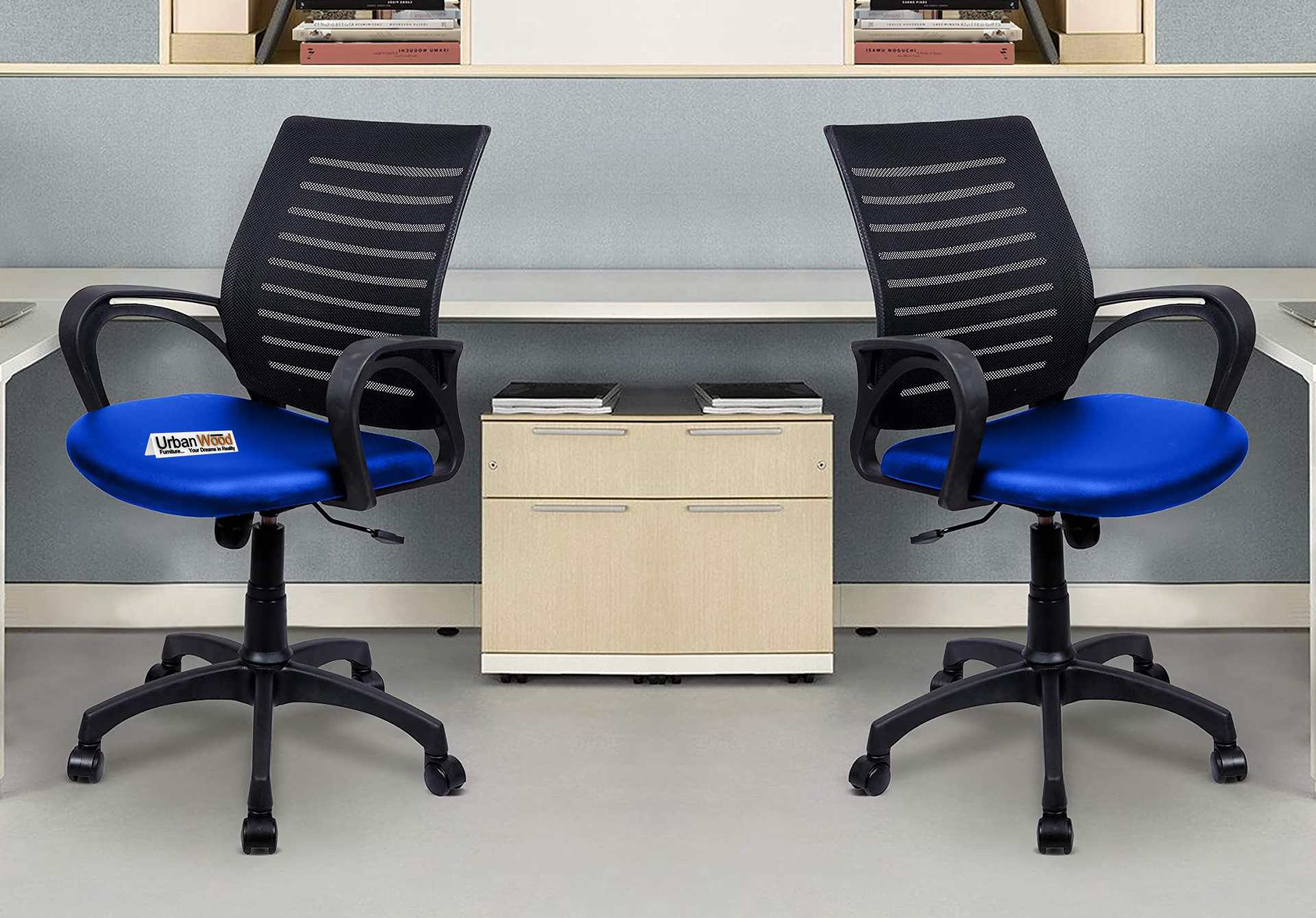 Walter Office Chair (Black + Royal Blue)