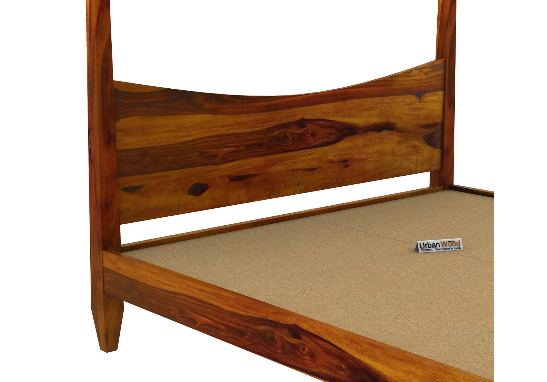Flora Poster Bed (Queen Size, Honey Finish)