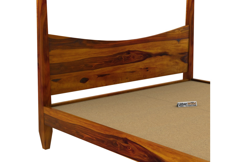 Buy Flora Poster Bed (King Size, Honey Finish) Online in India UrbanWood