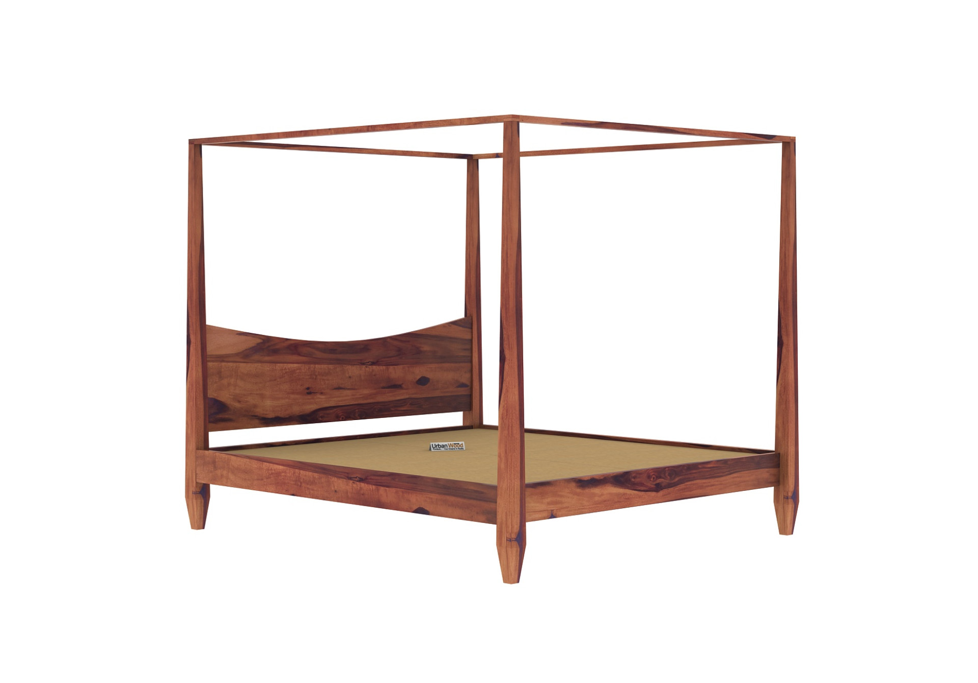 Flora Poster Bed (Queen Size, Teak Finish)