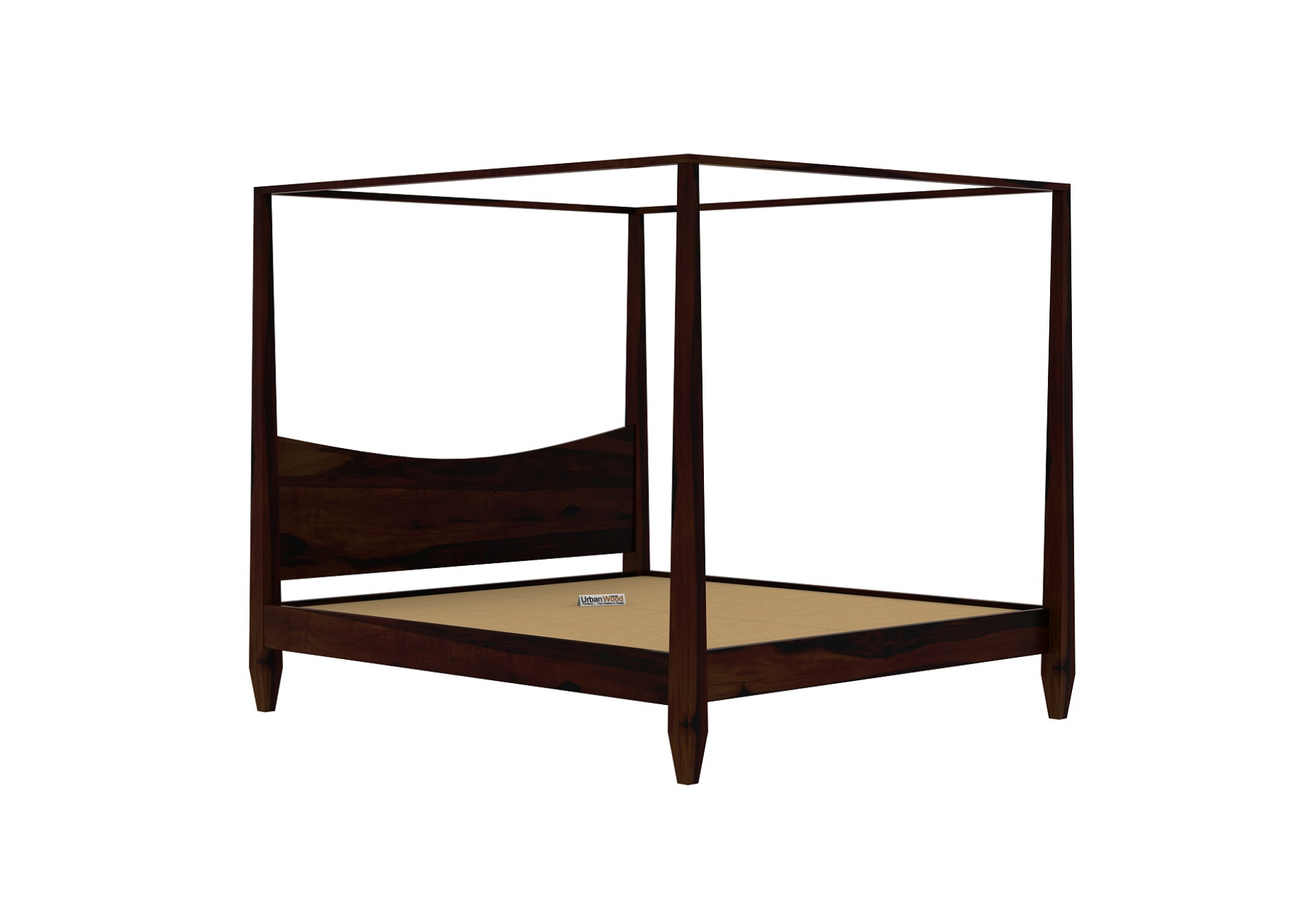 Flora Poster Bed (King Size, Walnut Finish)