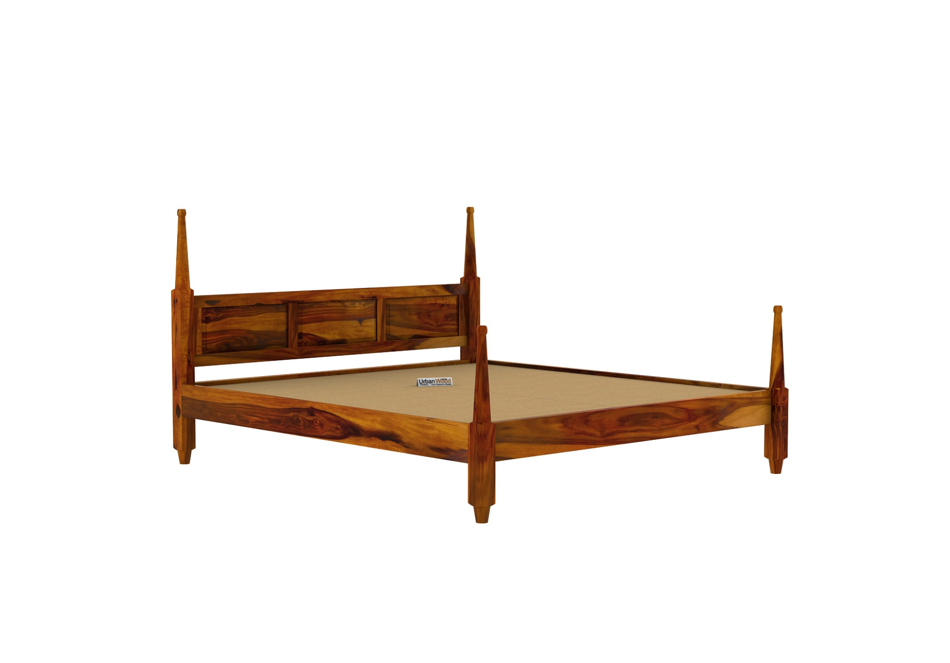 Half Canopy Poster Bed (King Size, Honey Finish)