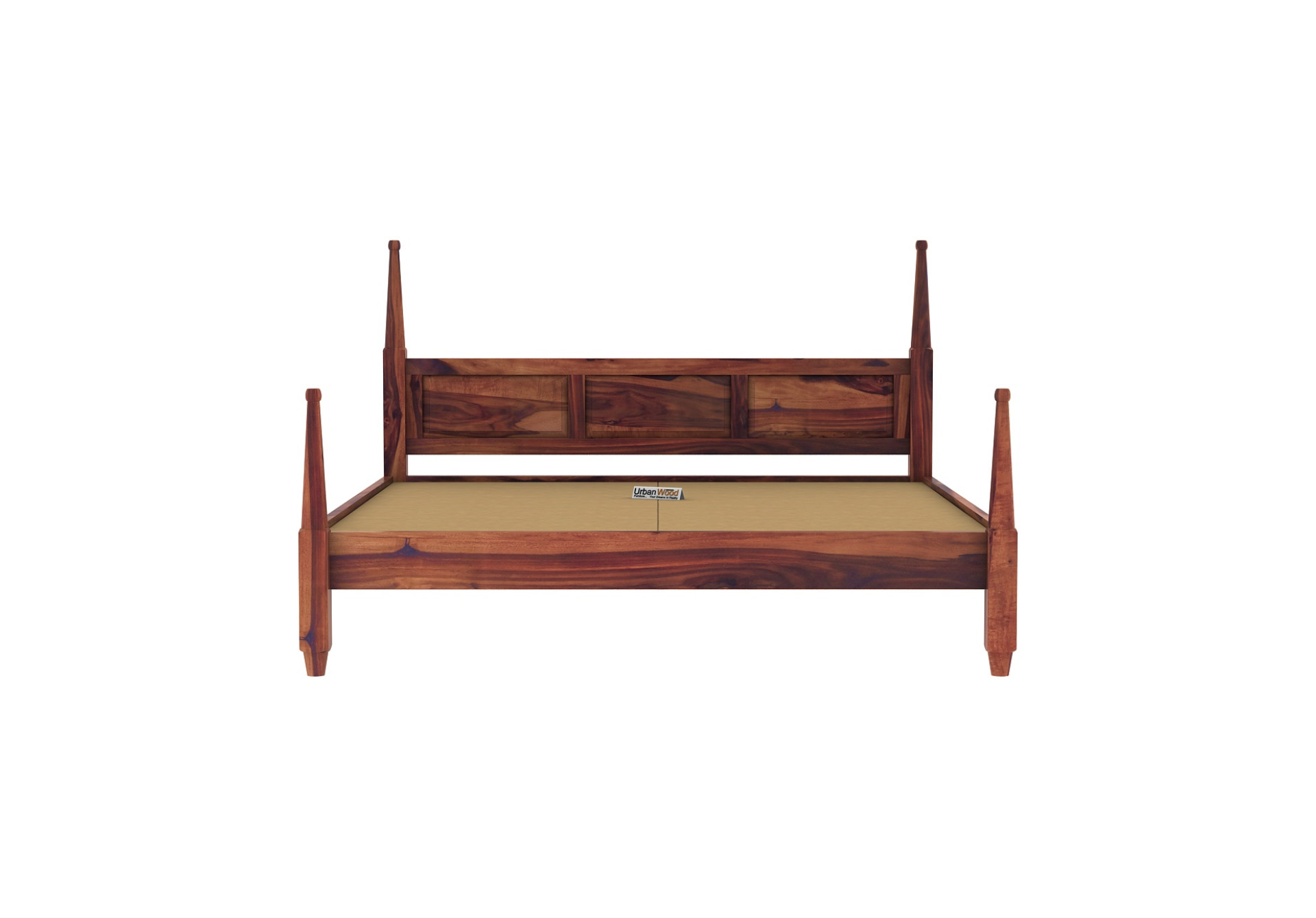 Half Canopy Poster Bed (Queen Size, Teak Finish)