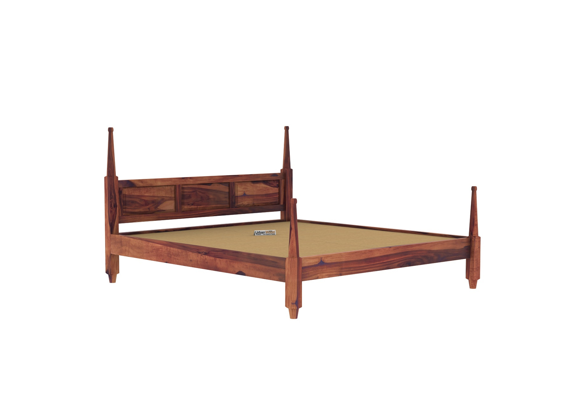 Half Canopy Poster Bed (King Size, Teak Finish)