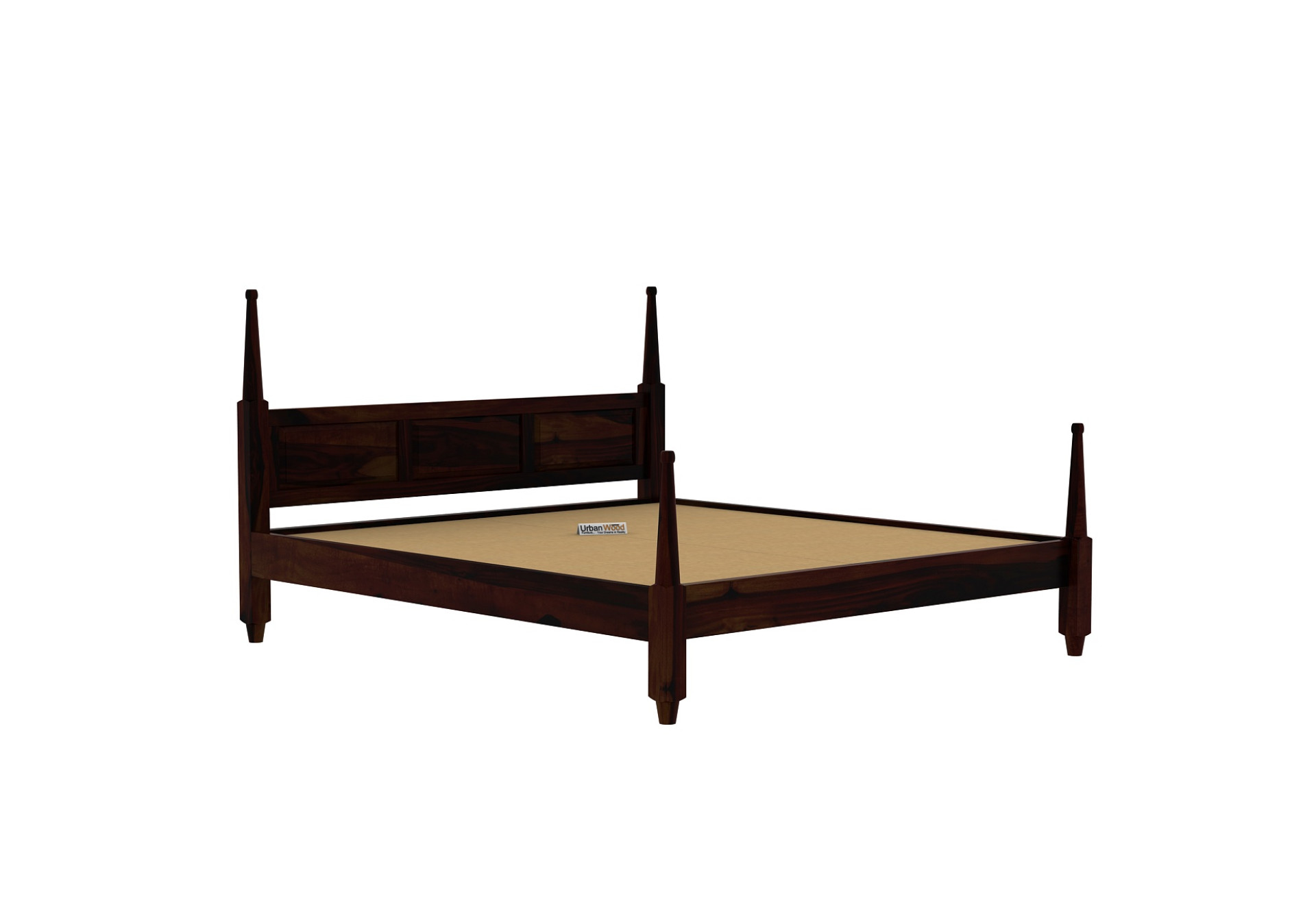 Half Canopy Poster Bed (King Size, Walnut Finish)