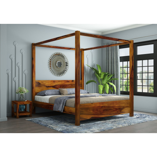 Sigma Poster Bed (King Size, Honey Finish)
