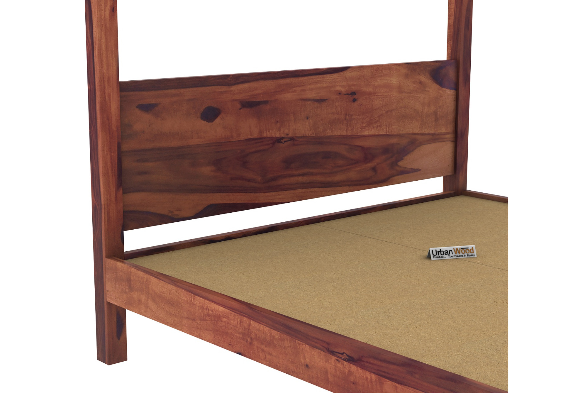 Sigma Poster Bed (Queen Size, Teak Finish)