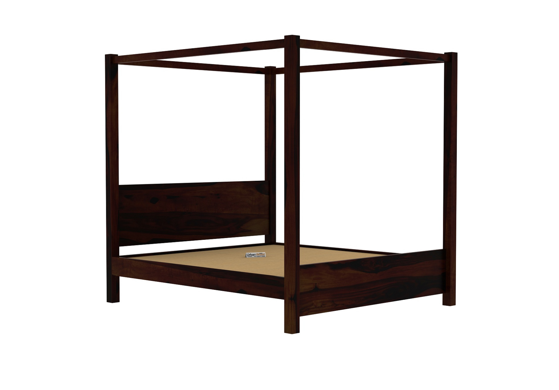 Sigma Poster Bed (Queen Size, Walnut Finish)