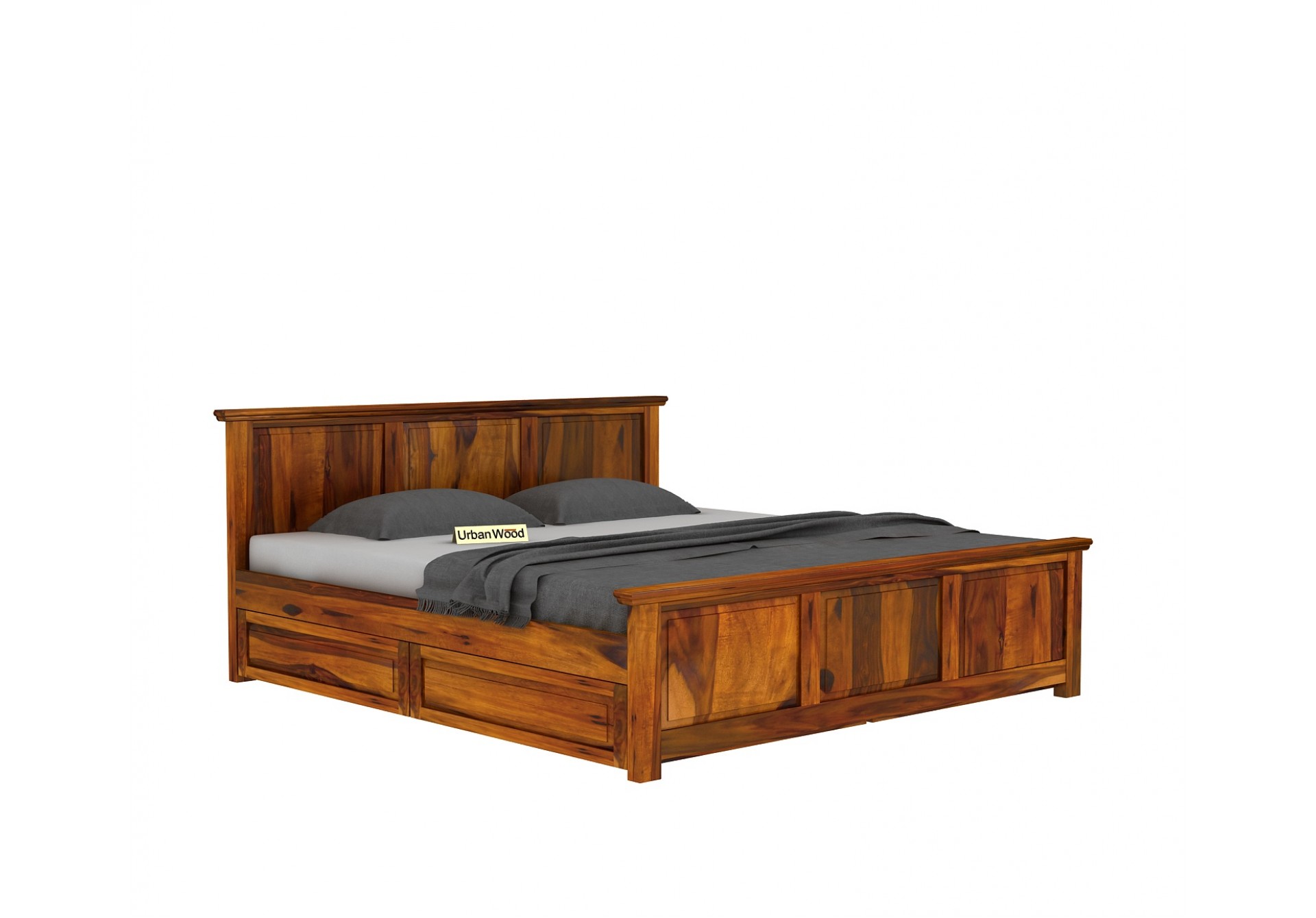 Babson Bed With Storage ( Queen Size, Honey Finish )