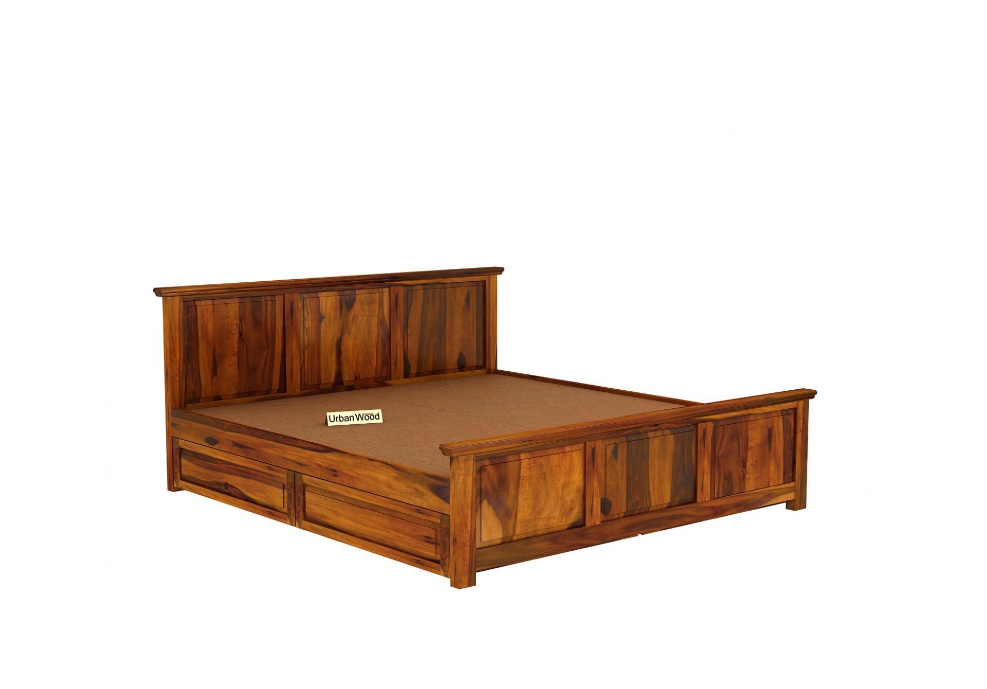 Babson Bed With Storage ( Queen Size, Honey Finish )