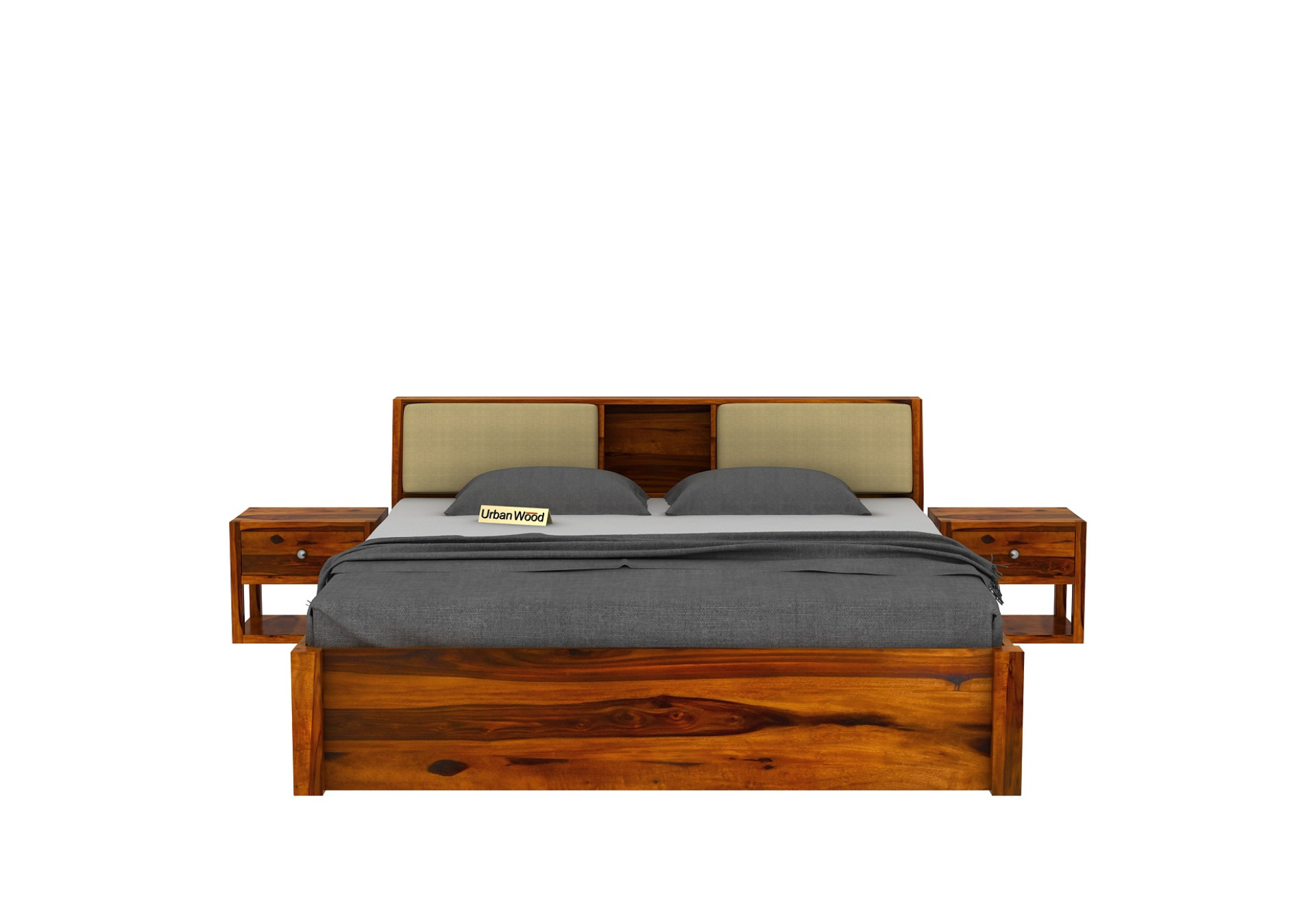 Laverock Bed With Storage (King Size, Honey Finish)