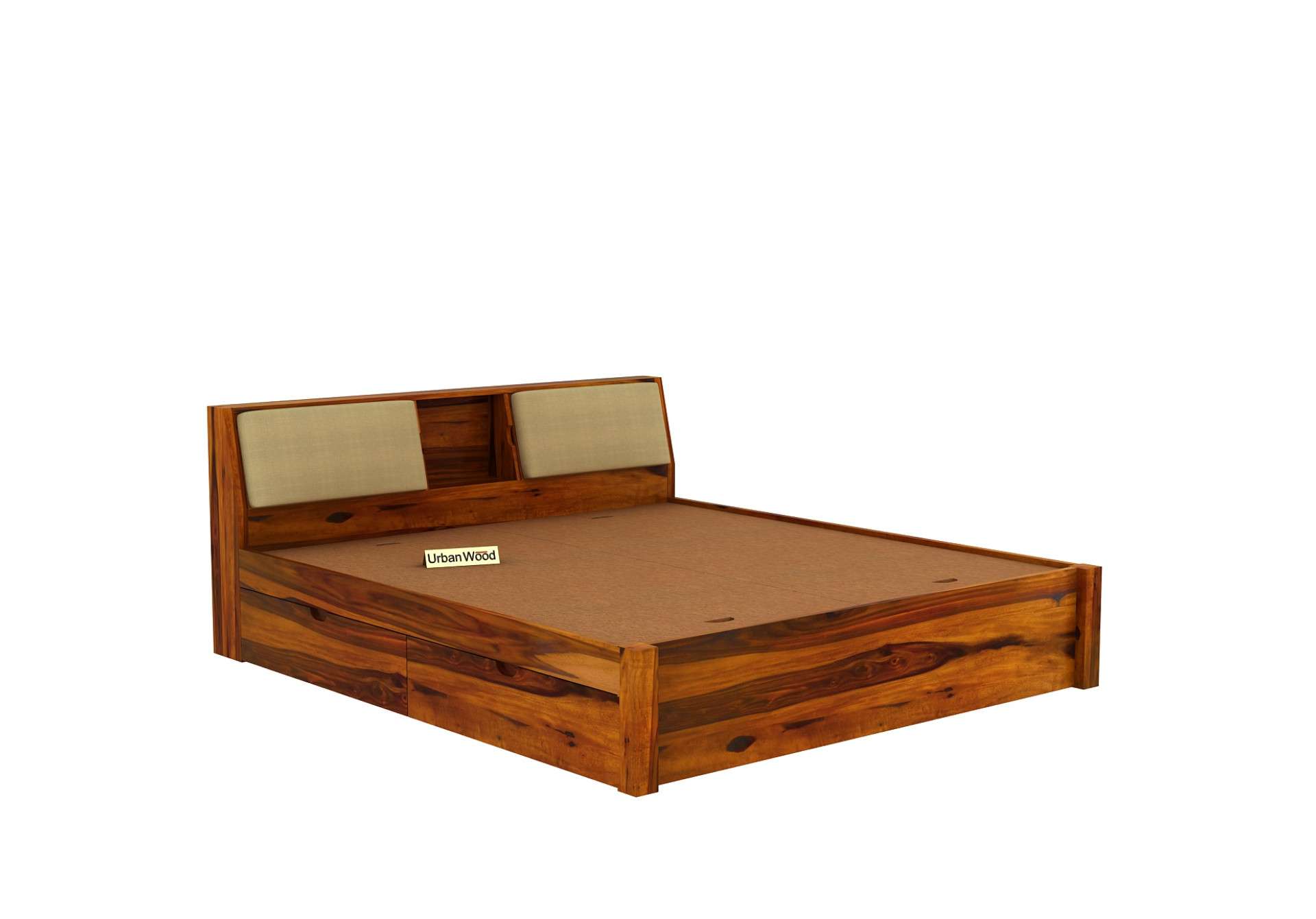 Laverock Bed With Storage (King Size, Honey Finish)