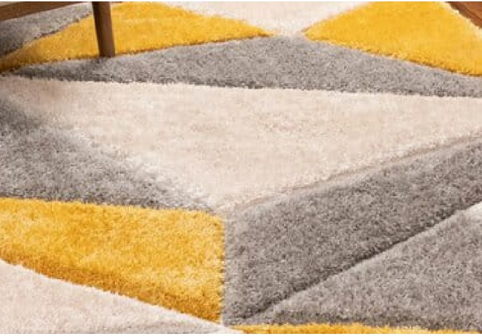 Cove Yellow & Grey Colored Rug ( 6 L x 4 W )