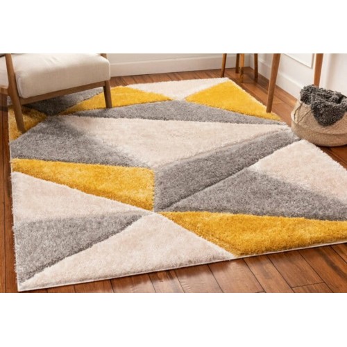 Cove Yellow & Grey Colored Rug ( 6 L x 4 W )
