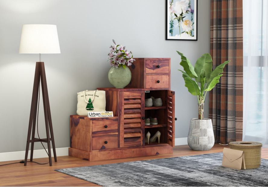 Buy Driftwood Shoe Racks (Teak Finish) Online in India Urbanwood
