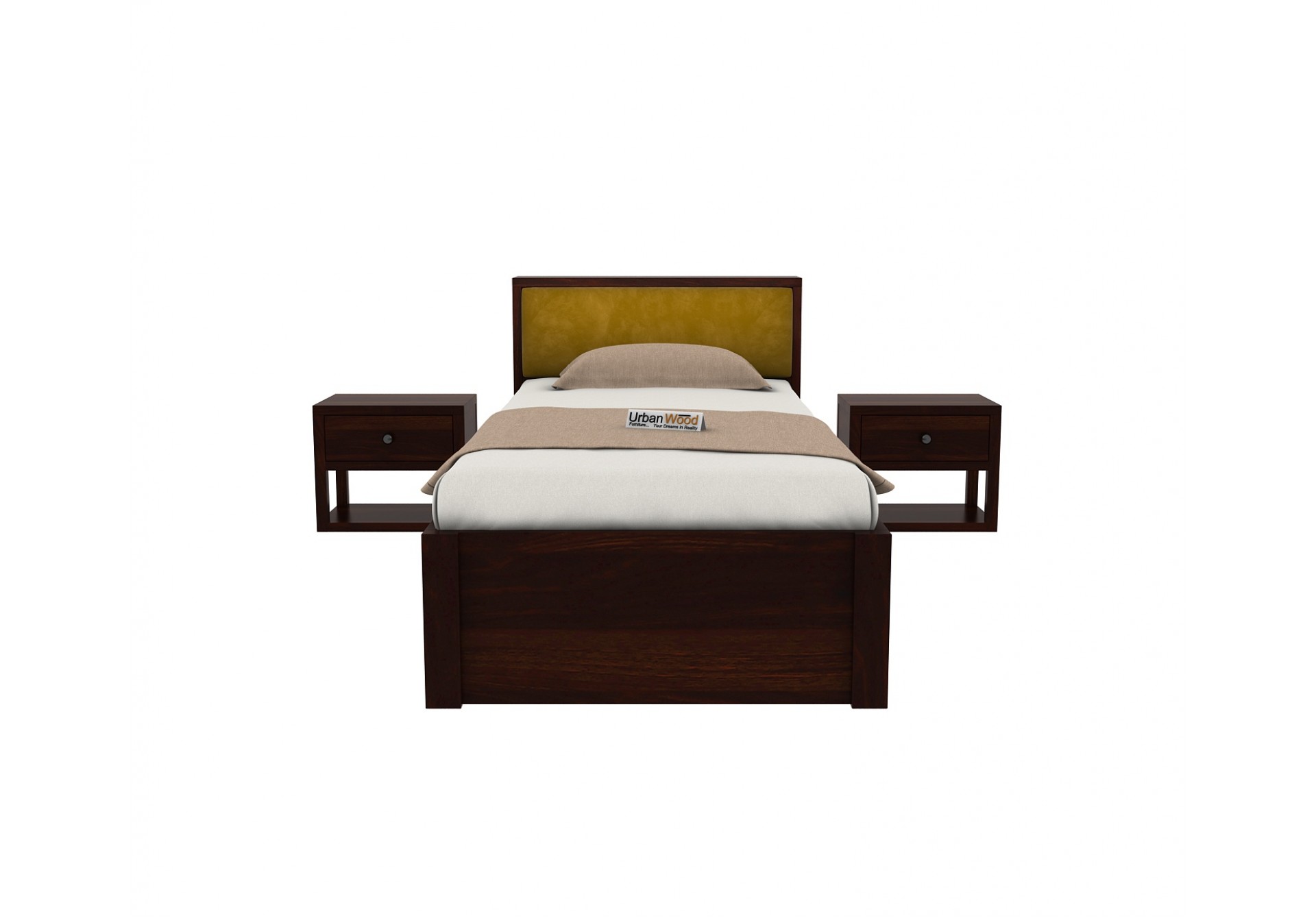 Laverock single bed without storage ( Walnut Finish )