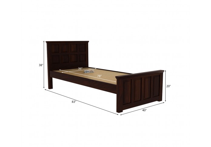 Thoms single bed without storage ( Walnut Finish )