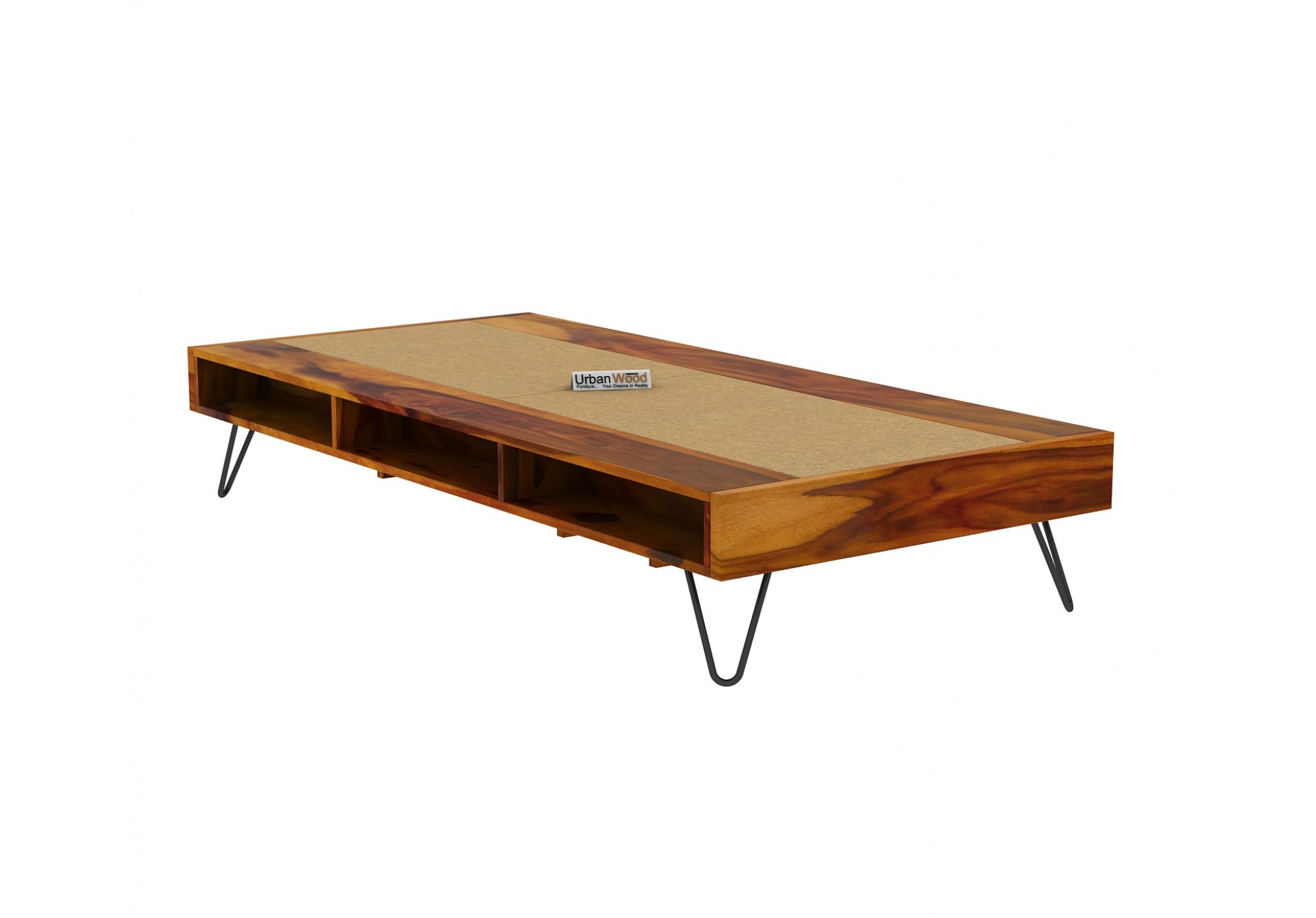 Canvas Platform Single Bed ( Honey Finish )