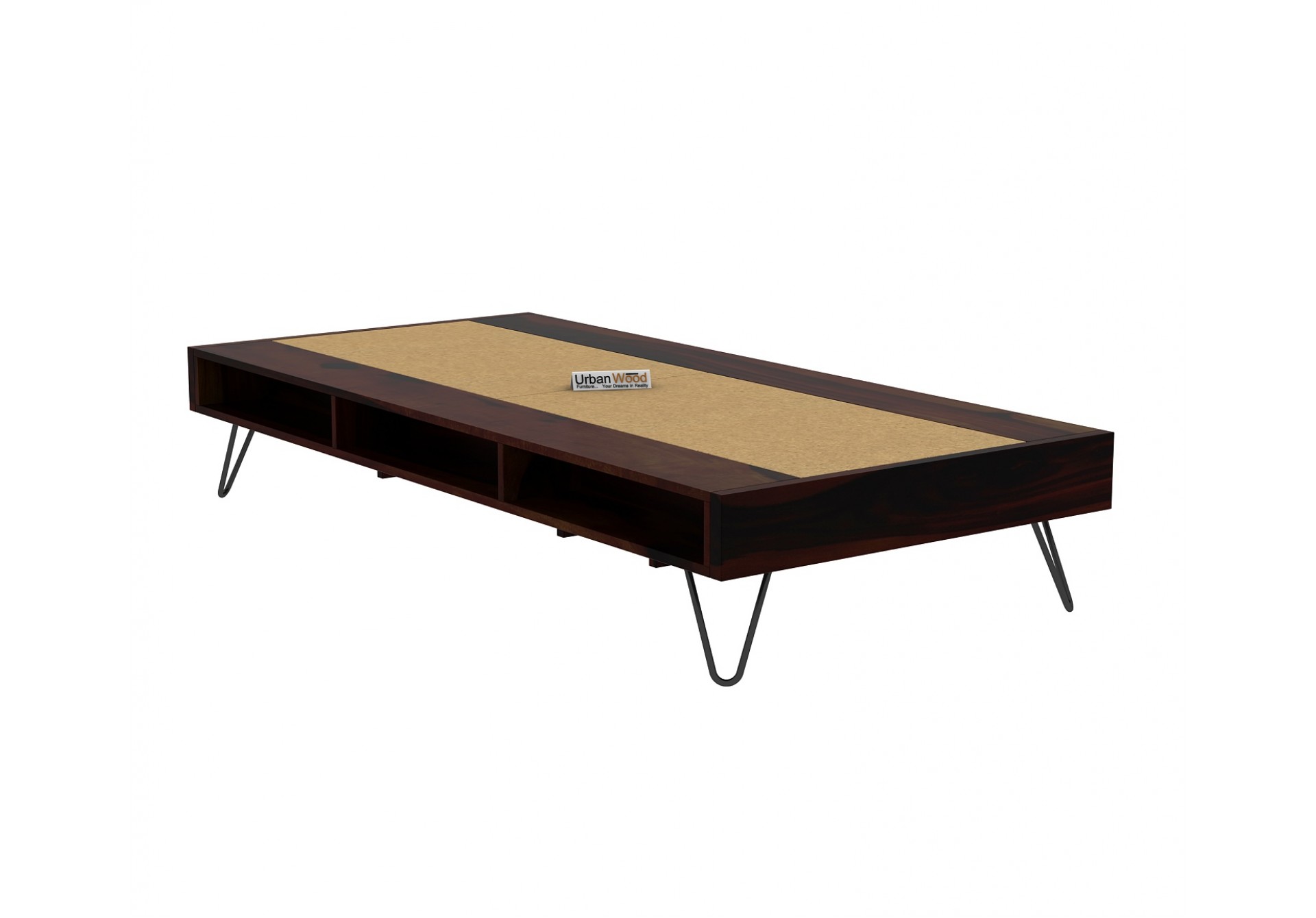 Canvas Platform Single Bed ( Walnut Finish )