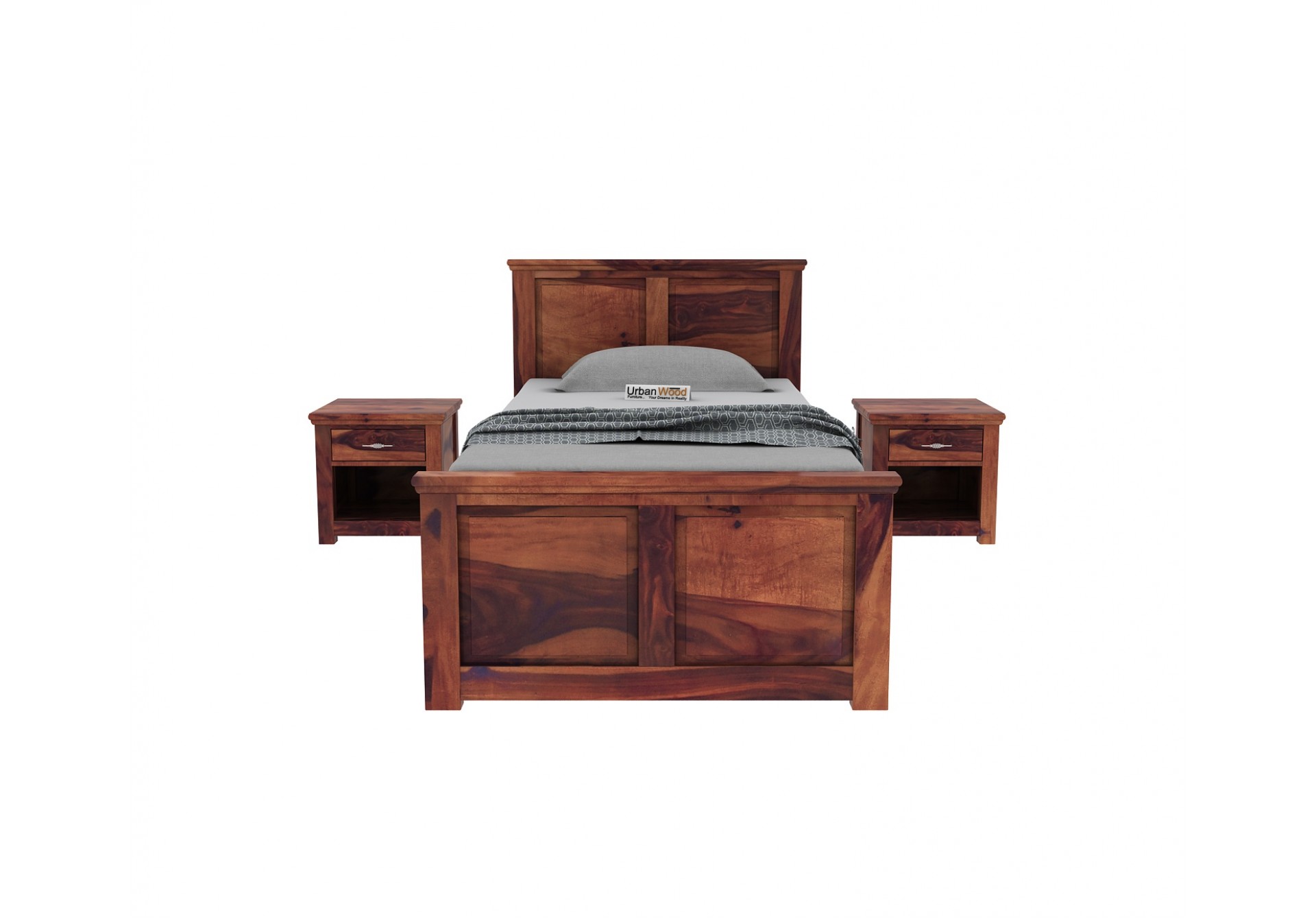 Babson Single Bed With Storage ( Teak Finish )