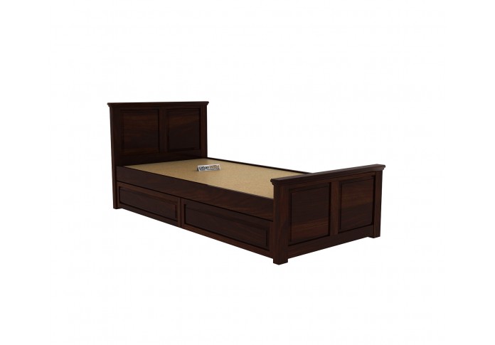 Custom Babson Single Bed With Storage ( Walnut Finish )