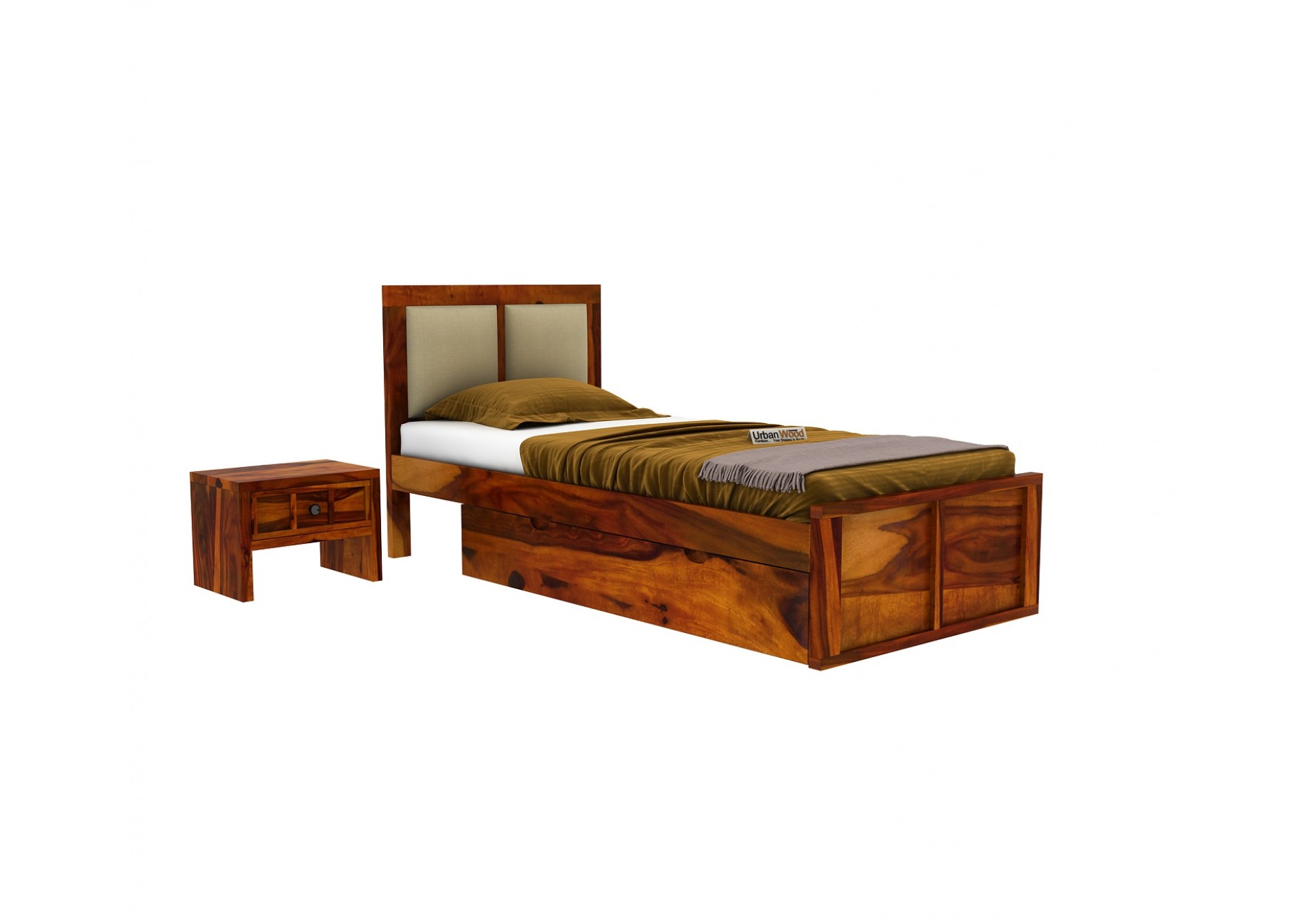 Beds Buy Harris Single Bed With Storage (Honey Finish) Online India