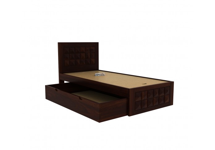 Morgana Single Bed With Storage ( Walnut Finish )