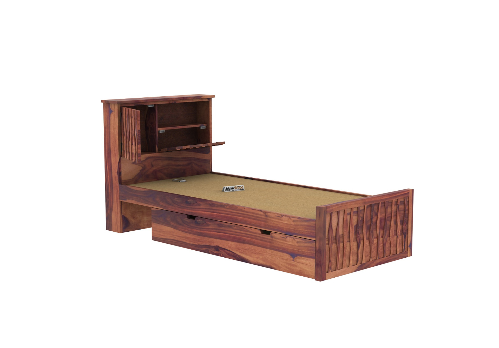 Stack Single Bed With Drawer Storage (Teak Finish)
