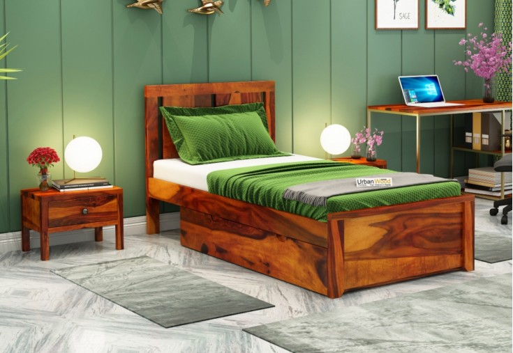 Single Beds Buy Wooden Single Bed Online at Lowest Price Urbanwood