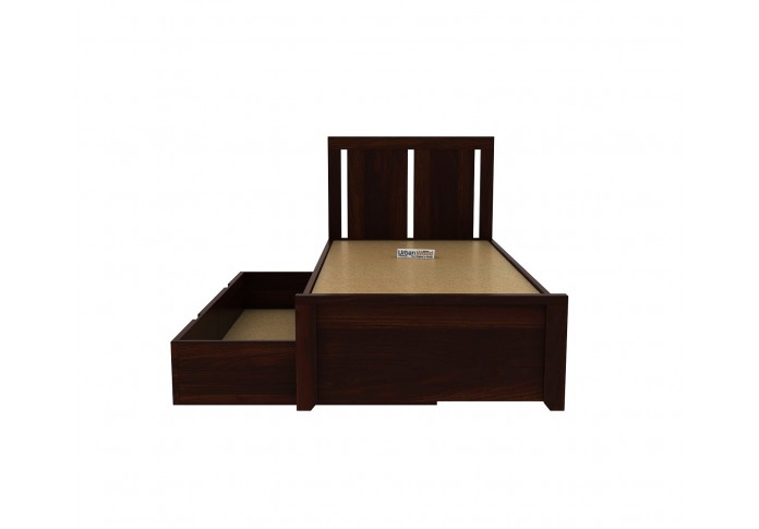 Topaz Single Bed With Storage ( Walnut Finish ) 